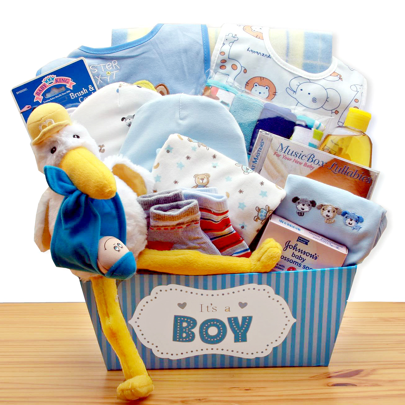 Welcome Baby! Newborn Baby Boy Gift Basket -Blue Deluxe