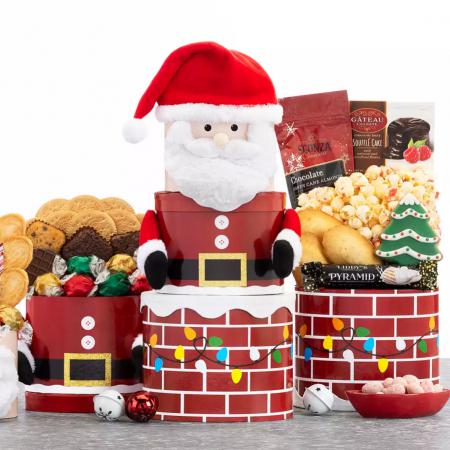 Adorable Santa Claus Gift Tower