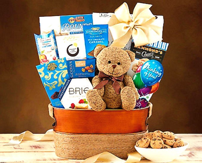 Bear Hugs Thinking of You Gift Basket